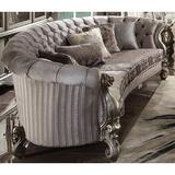 Andrew Home Studio Laner 109" Velvet Rolled Arm Curved Sofa Velvet in Gray | 39 H x 109 W x 55 D in | Wayfair GFA56JL845-EDW