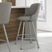 Corrigan Studio® Alferd Swivel Counter & Bar Stool Upholstered/Metal in Gray | 38.25 H x 18.75 W x 21.75 D in | Wayfair