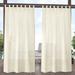 Red Barrel Studio® Alvina Solid Color Semi-Sheer Outdoor Tab Top Curtain Panels Polyester in White/Brown | 108 H in | Wayfair