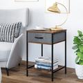 Zipcode Design™ Aycock 1 - Drawer Iron Nightstand Wood/Metal in Gray/White | 23.6 H x 15.7 W x 15.7 D in | Wayfair EB038DFE3D7D4422A8018F34F9E29692