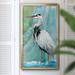 Breakwater Bay Biscayne Bay Crane - Picture Frame Painting on Canvas Canvas, Solid Wood in Black/Blue/Green | 18.5 H x 10.5 W x 1.5 D in | Wayfair