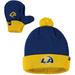 Toddler '47 Royal/Gold Los Angeles Rams Bam Cuffed Knit Hat with Pom and Mittens Set