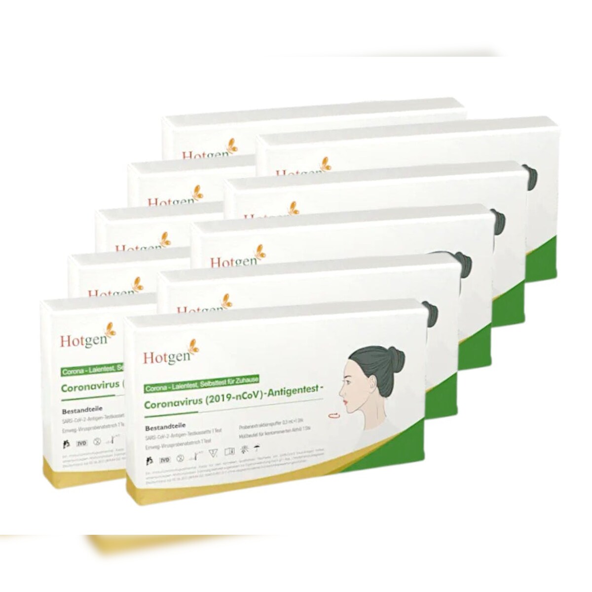 100x Hotgen Antigen-Nasal Laien-Schnelltest (Selbsttest) CE-Zertifiziert im Softpack (1er Verpackung) Image