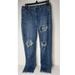 American Eagle Outfitters Jeans | American Eagle Super Super Stretch X Super High Rise Jegging Frayed Hem Sz 8. | Color: Blue | Size: 8