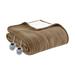 Serta Fleece to Sherpa Heated Blanket Polyester in Brown | 100 W in | Wayfair ST54-0136
