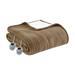 Serta Fleece to Sherpa Heated Blanket Polyester in Brown | 62 W in | Wayfair ST54-0133