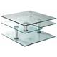 Inside75 - Table basse moving modulable en verre transparent piétement chrome - transparent