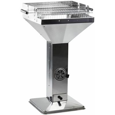 Dema - Säulengrill Trichtergrill Holzkohlegrill Grill Edelstahl Design 63x49x92 cm Image