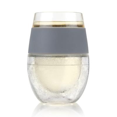 Wine FREEZE Cooling Cup in Grey (1 pack) by HOST - 4.75" x 3"