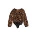 BB Dakota Bodysuit: Brown Leopard Print Tops - Women's Size Small