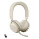 Jabra Evolve2 75 Wireless PC Headset with 8-Microphone Technology - Dual Foam Stereo Headphones with Advanced Active Noise Cancellation, USB-A Bluetooth Adapter and MS Teams-compatibility - Beige