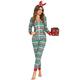 Orshoy Ladies Christmas Jumpsuit Festive Costume with Hoodie, Womens Onesie for Xmas, Santa Pjs Sleepwear Nightwear Green M