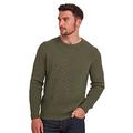 TOG24 Curtis Mens Crewneck Long Sleeve Sweater in a Chunky, Cotton-Blend Knit Khaki