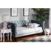 Baxton Studio Cora Modern and Contemporary Light Blue Velvet Fabric Upholstered and Dark Brown Finished Wood Full Size Daybed - Wholesale Interiors Cora-Light Blue Velvet-Daybed-Full