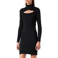 Urban Classics Damen Ladies Stretch Jersey Cut-Out Turtleneck Dress Kleid, Black, 4XL