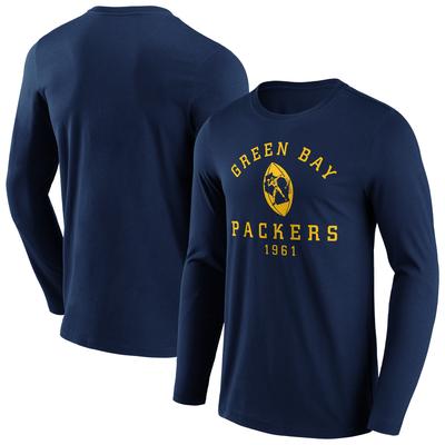 Green Bay Packers Facemask Iconic Hometown Graphic Langarm-T-Shirt - Herren Image