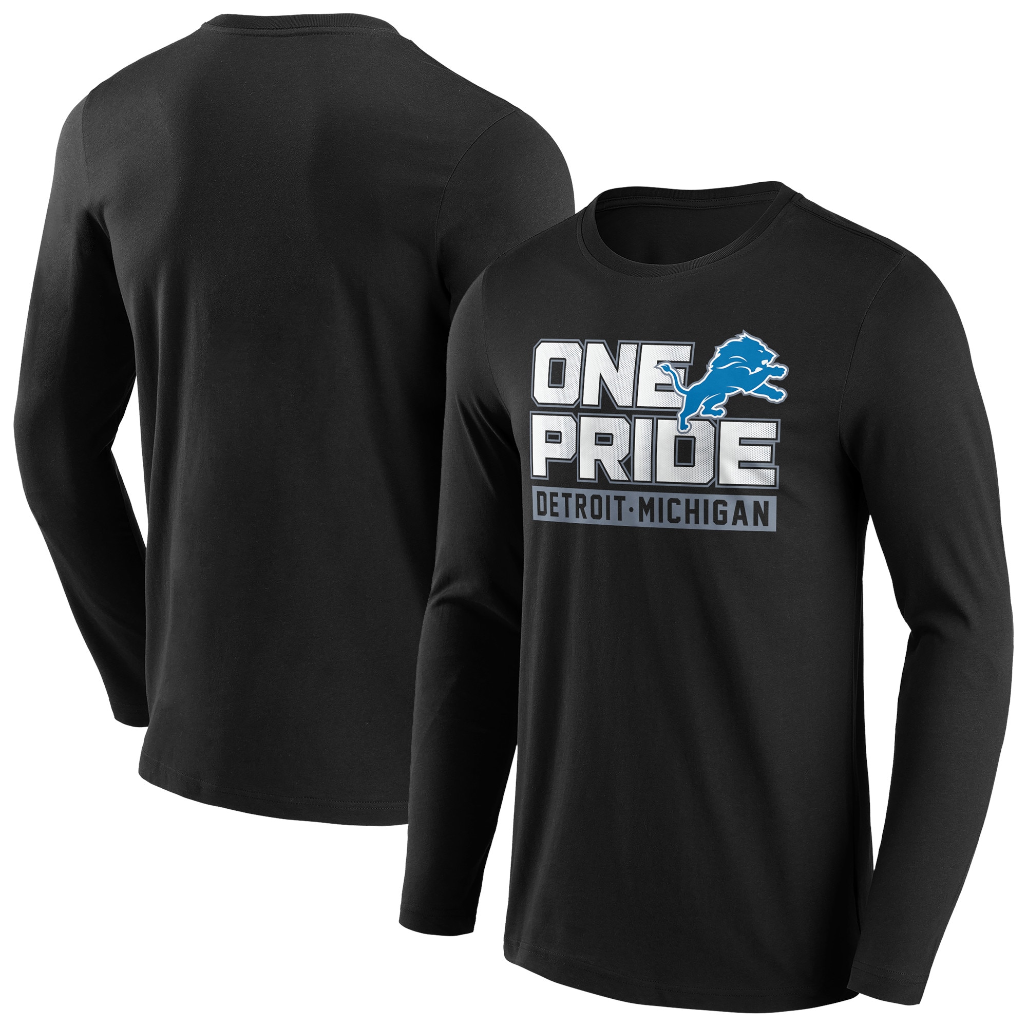 Detroit Lions Facemask Iconic Hometown Grafik Langarm-T-Shirt - Herren Image