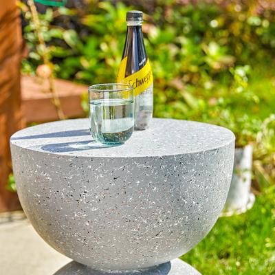 Glitzhome 18"H Modern MGO Faux Terrazzo Garden Stool Planter Stand - 15.75"L X 15.75"W X 17.75"H