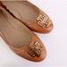 Tory Burch Shoes | Nib Tory Burch Melinda Ballet Flats Tumbled Leather In Royal Tan/ Gold In 7.5 | Color: Tan | Size: 7.5