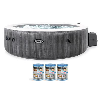 Intex PureSpa Greywood Deluxe 6 Person Hot Tub with 6 Type S1 Filter Cartridges - 108.29