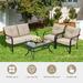 4 PCS Patio Furniture Set Cushion Sofa Loveseat Sectional Garden Deck - 54'' x 33'' x 34''