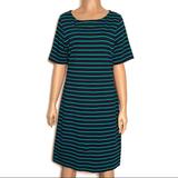 J. Crew Dresses | J Crew Striped T Shirt Shift Dress Teal/Navy Blue Size M | Color: Blue/Green | Size: M