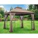 APEX GARDEN Harmony II 10 ft. x 10 ft. Gazebo w/ Mosquito Net & Corner Shelves /Soft-top in Black/Gray | 117.7 H x 129 W x 129 D in | Wayfair