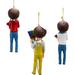 Kurt Adler Bob Ross® Blow Mold 3 Piece Hanging Figurine Ornament Set Plastic in Black/Blue/White | 5.5 H x 1.5 W x 2 D in | Wayfair BO1201ST