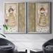 The Holiday Aisle® Cloud Angel w/ Heart - 2 Piece Painting Set Canvas, Solid Wood in Brown/Gray/Green | 26.5" H x 73" W x 3" D | Wayfair