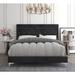 Wade Logan® Ardiana Tufted Low Profile Standard Bed Upholstered/Velvet in Black | 45.3 H x 80 W x 85.8 D in | Wayfair