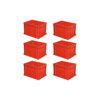 BRB 6 Eurobehälter mit 2 Griffleisten, LxBxH 400 x 300 x 270 mm, 26 Liter, rot Image