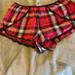 Victoria's Secret Intimates & Sleepwear | 3 For $25 Victoria Secret Flannel Sleep Shorts W/Lace Accent | Color: Black/Red | Size: L