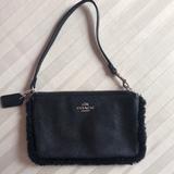 Coach Bags | Adorable Sherpa Lined Coach Wristlet | Color: Black/Silver | Size: Os