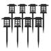 8 Pack Black Lantern Style LED Solar Lights Weather Resistant Outdoor Solar Powered Lights for Pathway, Garden, & Yard [DN-SL106-8-BK-GG] - Flash Furniture DN-SL106-8-BK-GG