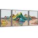 Loon Peak® Framed Wall Art Canvas Prints Colorful Mountain Lake Sunset Landscape Abstract Modern Art Large Size For Living Room Bedroom Office | Wayfair