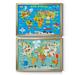 Zoomie Kids World Map Premium Framed Canvas - Ready To Hang Canvas, Solid Wood in Black/Blue/Green | 30.5 H x 85 W x 1.5 D in | Wayfair