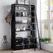 17 Stories Ailie Bookcase in Black/Brown | 83.75 H x 50 W x 29 D in | Wayfair A85A9E86520B47D09D987B0574666856