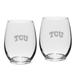 TCU Horned Frogs 2-Piece 15oz. Stemless Wine Glass Set