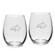 Montana State Bobcats 2-Piece 15oz. Stemless Wine Glass Set