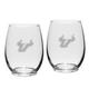 South Florida Bulls 2-Piece 15oz. Stemless Wine Glass Set