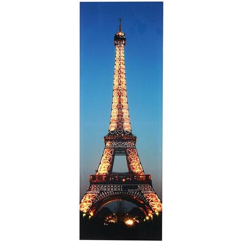 LED-Bild, Leinwandbild Wandbild Leuchtbild, Timer MVG-zertifiziert 100x35cm Eiffelturm