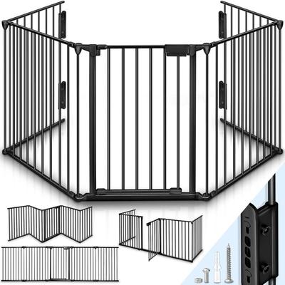 Kaminschutzgitter 300 cm Schwarz Baby Absperrgitter Ofenschutzgitter Laufstall Türschutzgitter Image