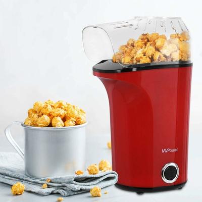 Popcornmaschine, 1400W Automatische Popcorn Maker, Leistungsstarkes Heißluft Ohne Öl, Abnehmbarem