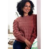 Earthy Flower,'Dusty Pink Pullover with Recycled and Reclaimed Fibers'