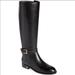 Tory Burch Shoes | Hp Bnwt Tory Burch Black Leather Knee High Boots Size 6.5 | Color: Black/Gold | Size: 6.5