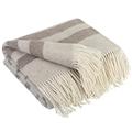 LYHome Cashmere Blanket with Merino - Wool Throw, Sofa Bed & Couch Large Bedspread, Extra Soft Warm Throws for Sofas Chairs, Single Double Size Picnic Blankets (55x79 in | 140x200 cm, Beige Stripes)