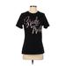 Bella + Canvas Short Sleeve T-Shirt: Black Graphic Tops - Women's Size Small