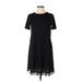 Shein Casual Dress - A-Line: Black Solid Dresses - Women's Size X-Small