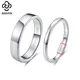 Rinntin-Bagues rondes polies en argent regardé 925 pour femmes bague simple fiançailles de