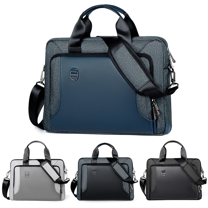 Sac à bandoulière en PU et Oxford pour ordinateur portable pour hommes d